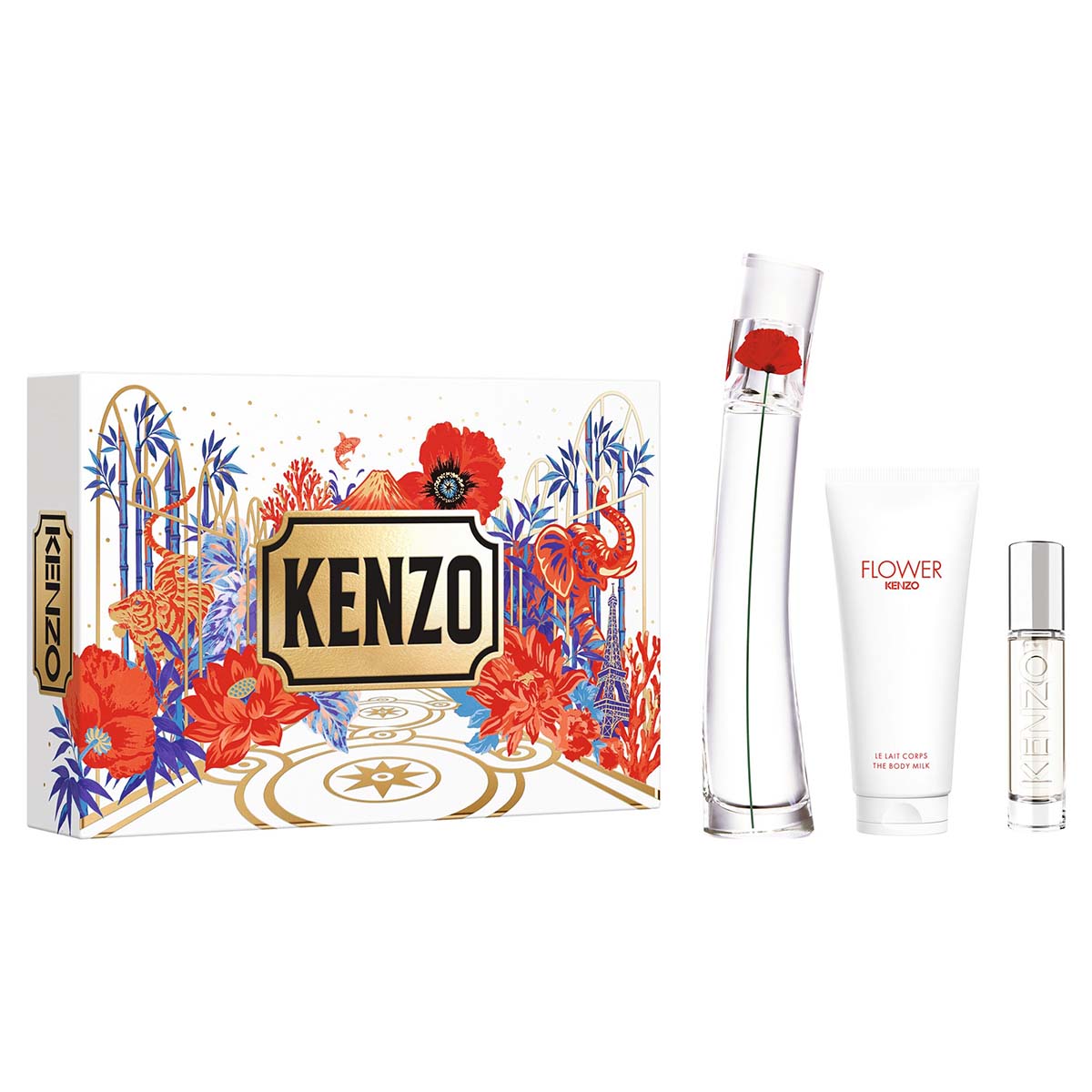 Kenzo - Flower By Kenzo - Coffret Eau de Parfum 50 ml + Lait Corps 75 ml + Vaporisateur de voyage 10 ml