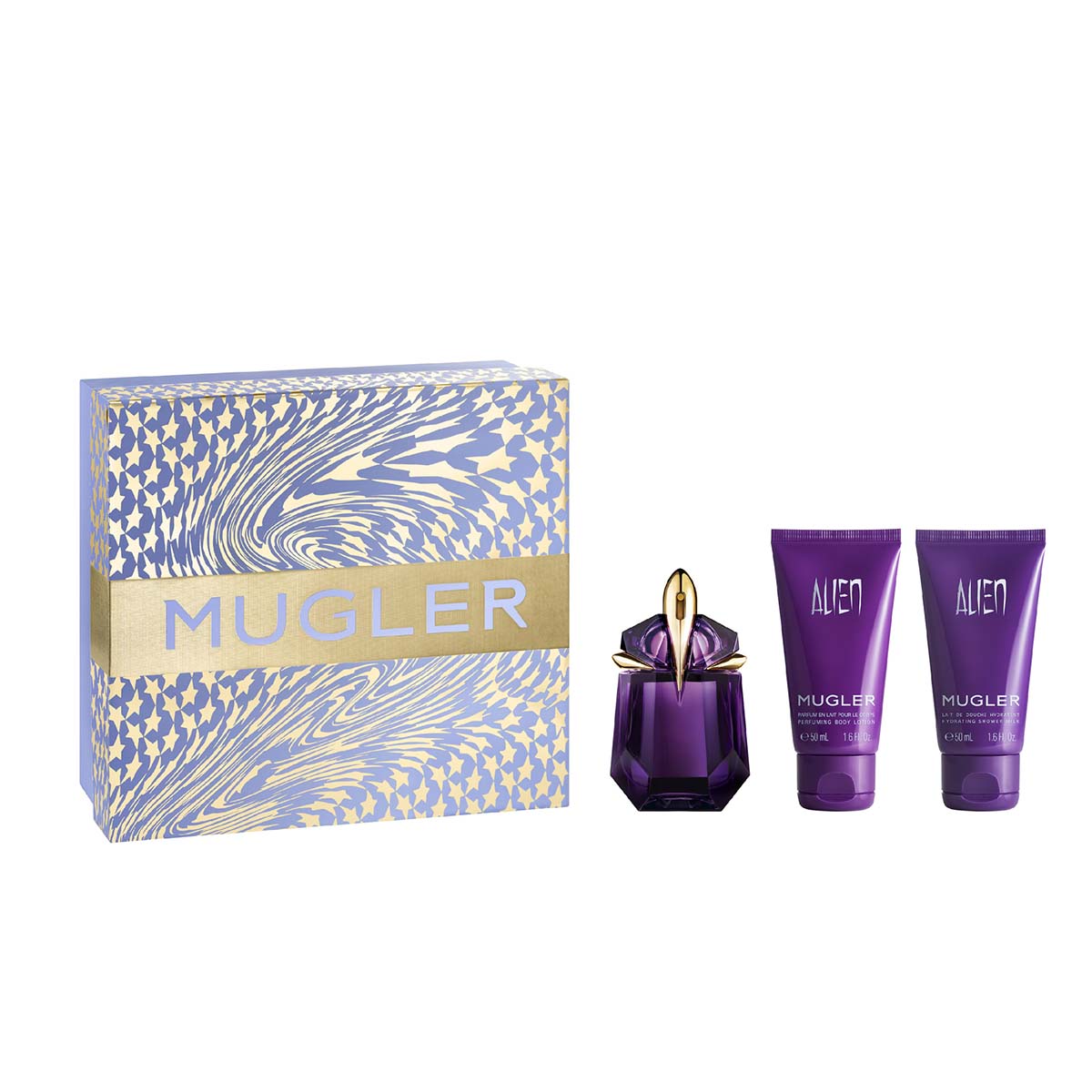 Mugler - Gavesæt Alien Eau de Parfum 30ml + Body Lotion 50ml + Shower Gel 50ml